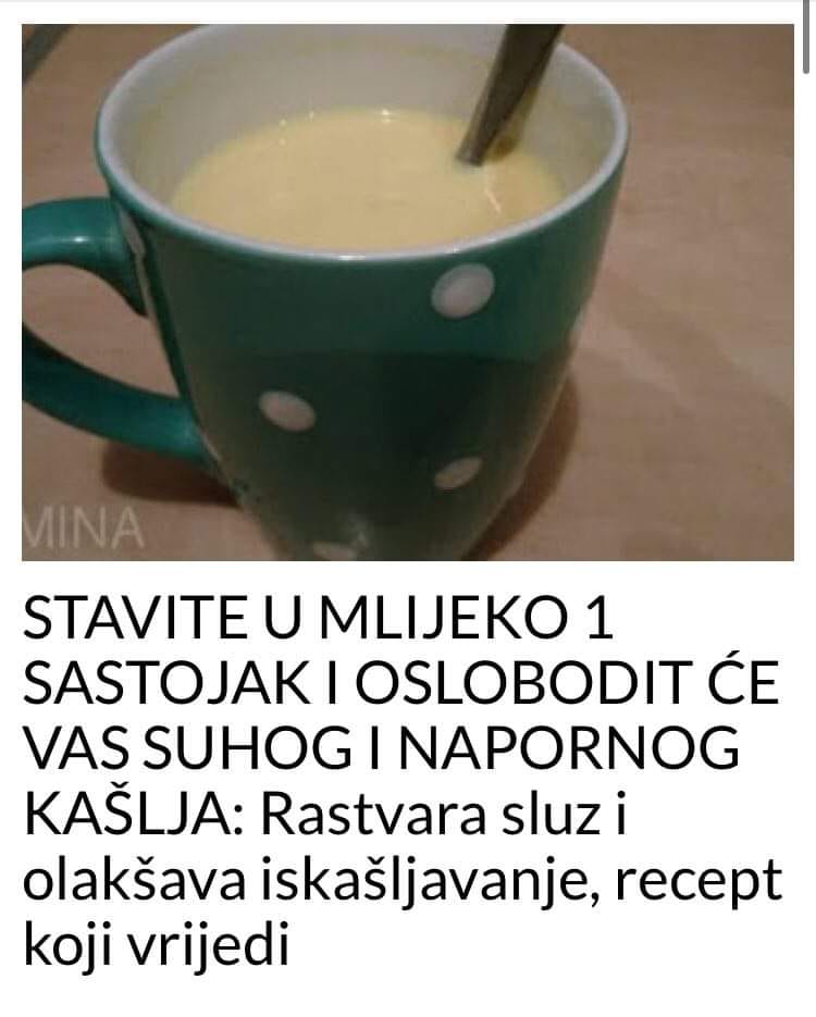 Stavite U Mlijeko Sastojak I Oslobodit E Vas Suhog I Napornog Ka Lja