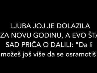 LJUBA JOJ JE DOLAZILA ZA NOVU GODINU, A EVO ŠTA SAD PRIČA O DALILI: “Da li možeš još više da se osramotiš”