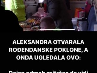 ALEKSANDRA OTVARALA ROĐENDANSKE POKLONE, A ONDA UGLEDALA OVO: Dejan odmah pritrčao da vidi (FOTO)