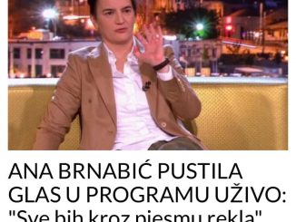 ANA BRNABIĆ PUSTILA GLAS U PROGRAMU UŽIVO: “Sve bih kroz pjesmu rekla” EVO KAKO ZVUČI (VIDEO)