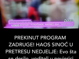 PREKINUT PROGRAM ZADRUGE! HAOS SINOĆ U PRETRESU NEDJELJE: Evo šta se desilo, voditelj u nevjerici