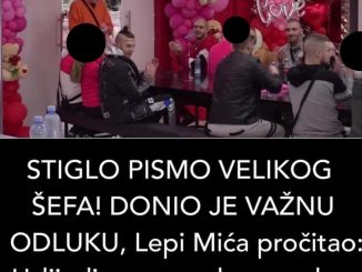 STIGLO PISMO VELIKOG ŠEFA! DONIO JE VAŽNU ODLUKU, Lepi Mića pročitao: Uslijedio gromoglasan aplauz