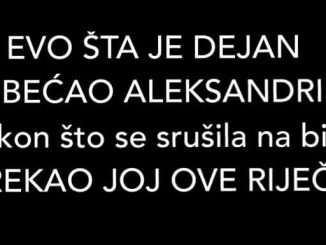 EVO ŠTA JE DEJAN OBEĆAO ALEKSANDRI: Nakon što se srušila na bini, REKAO JOJ OVE RIJEČI