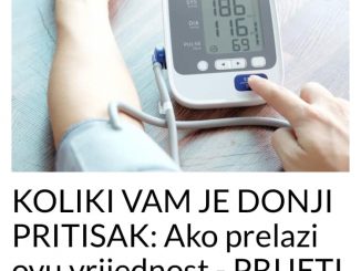 KOLIKI VAM JE DONJI PRITISAK:  Ako prelazi ovu vrijednost – PRIJETI VAM INFARKT