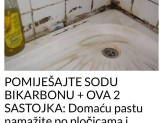 POMIJEŠAJTE SODU BIKARBONU + OVA 2 SASTOJKA: Domaću pastu namažite po pločicama i sanitariji, KUPATILO ĆE BLISTATI