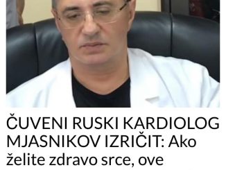 ČUVENI RUSKI KARDIOLOG MJASNIKOV IZRIČIT: Ako želite zdravo srce, ove namirnice pod hitno ubacite u ishranu!