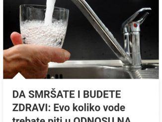 DA SMRŠATE I BUDETE ZDRAVI:  Evo Koliko Vode Trebate Piti U 0DNOSU NA VAŠU KILAŽU – POGLEDAJTE TABELU!